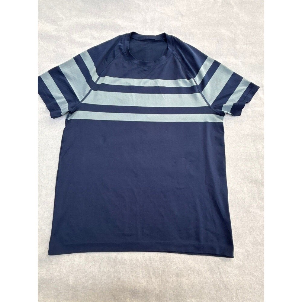 LULULEMON LCB1/CLBL/STLB Blue Gray Metal Vent Tech SS Top Shirt Men's Medium